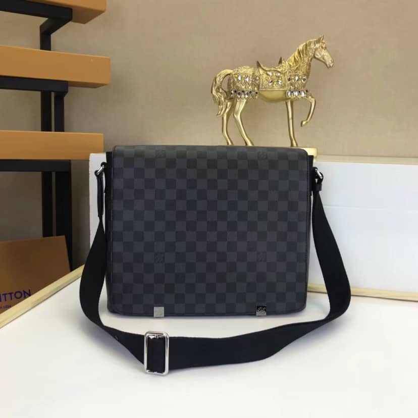 Louis Vuitton Damier Graphite District MM Shoulder Bag Replica N41029