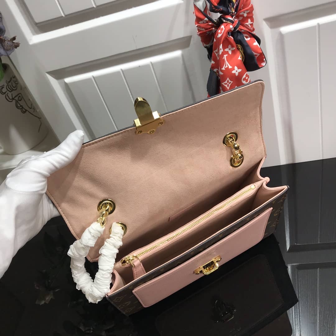Louis Vuitton Monogram Canvas Victoire Chain Bag Replica Pink M41731