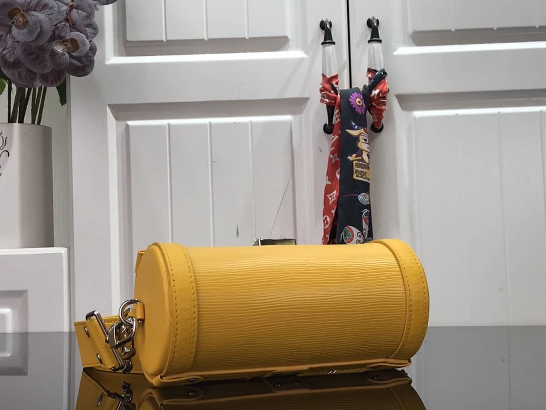Louis Vuitton Papillon Trunk Monogram Chain Replica Crossbody Bag Yellow M57835