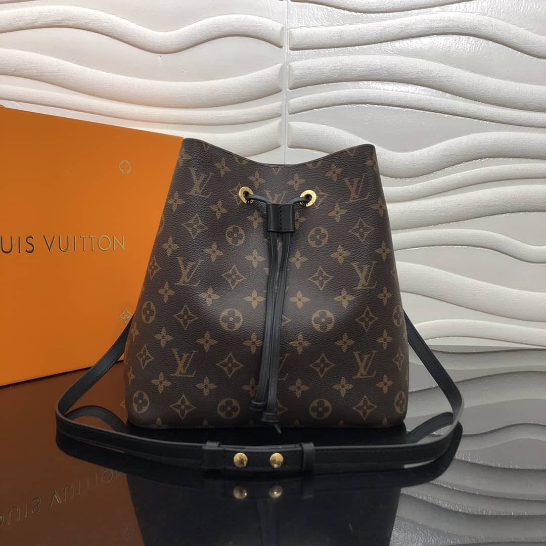 Louis Vuitton Neonoe Replica Bucket Bag Brown Black M44020