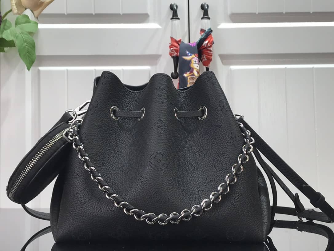 Louis Vuitton Bella Mahina Magnolia Leather Replica Bag Black M57068