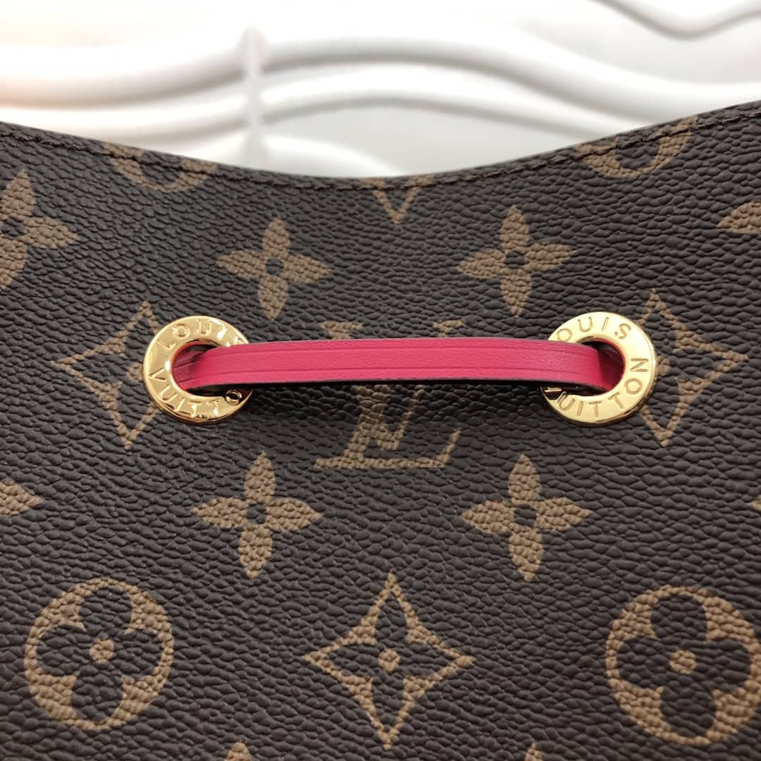 Louis Vuitton Neonoe Replica Bucket Bag Brown Pink Red M44020