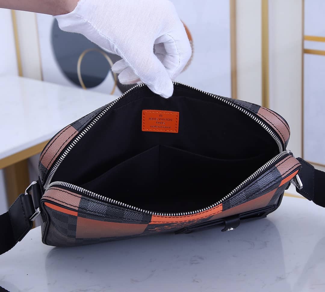 Louis Vuitton Alpha Damier Graphite Giant Messenger Bag Replica Orange N40408