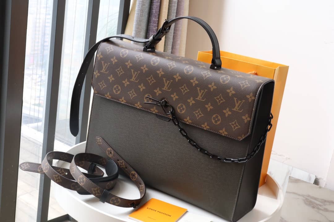 Louis Vuitton Robusto Briefcase Monogram Canvas Taiga Leather Replica M30591