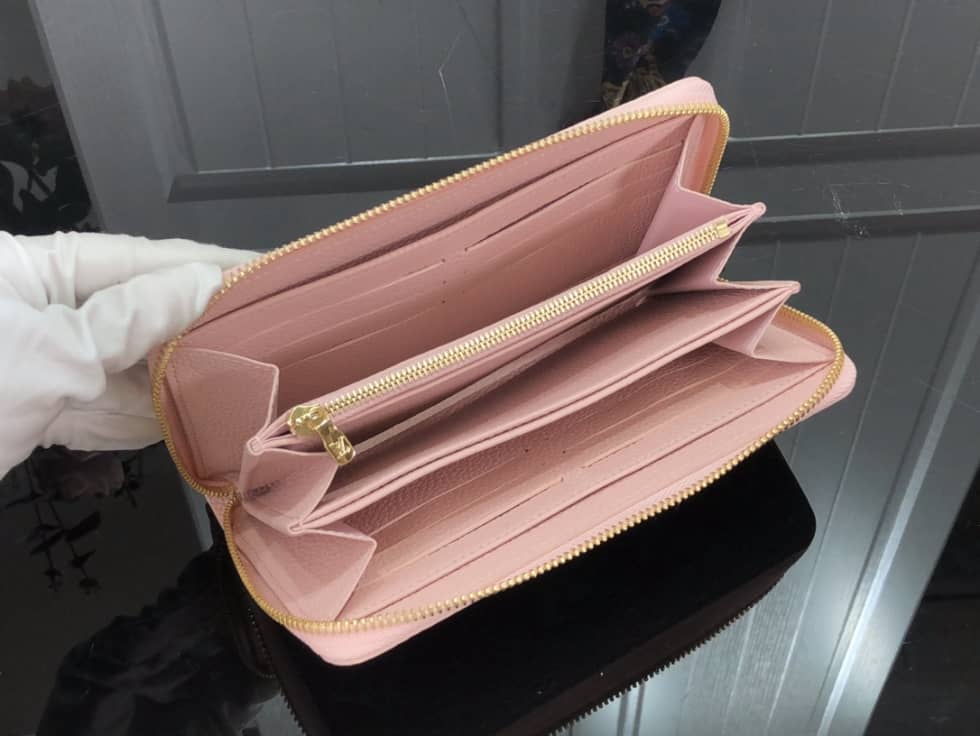 Louis Vuitton Wallet Dupe Zippy Monogram Empreinte Leather Pink M81141