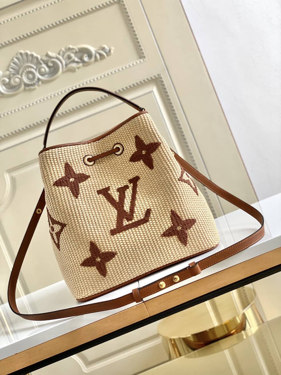 Louis Vuitton NONO MM Apricot M57704 Replica Bucket Bag