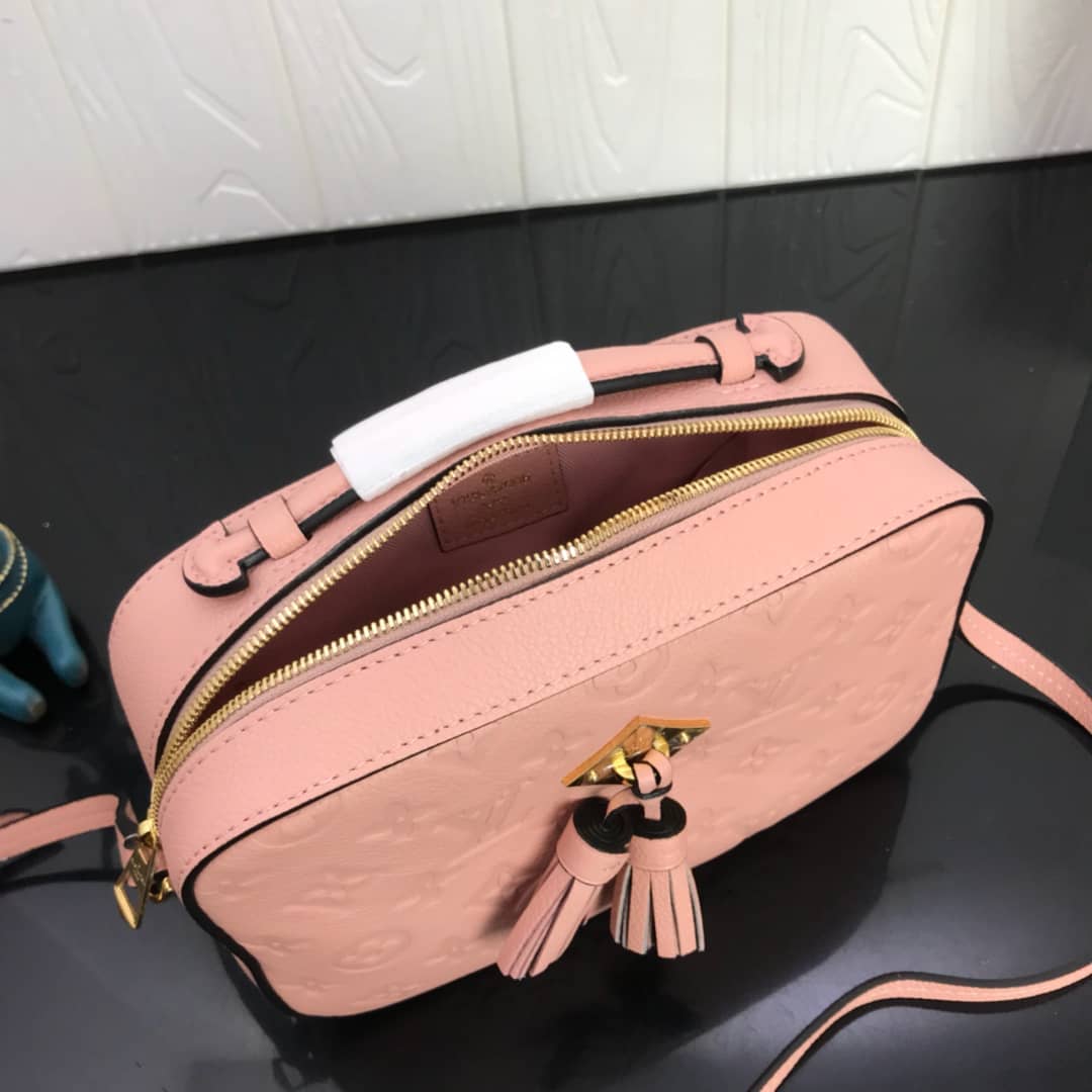Louis Vuitton Saintonge Monogram Empreinte Replica Bag Pink M44593