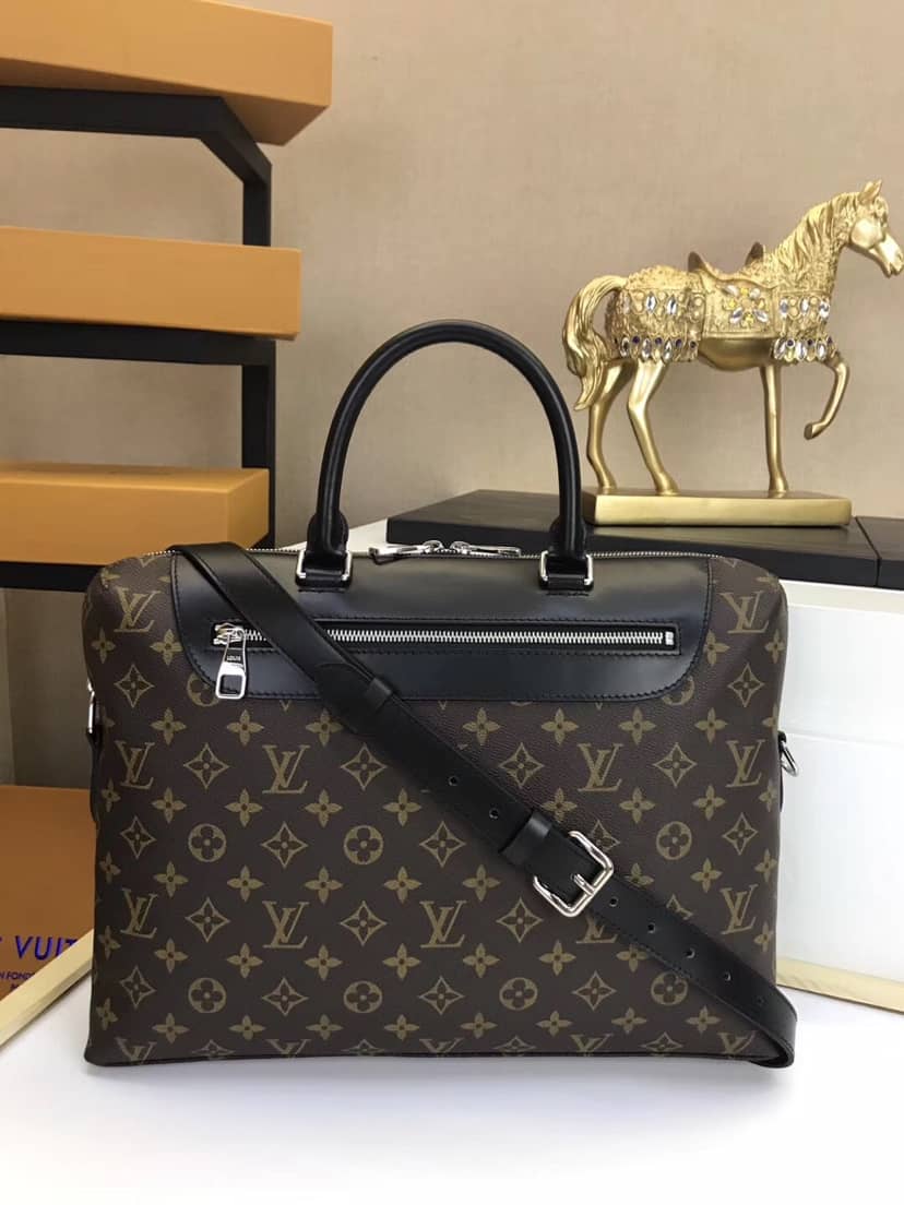 Louis Vuitton Porte Monogram Macassar Document Bag Replica M54019
