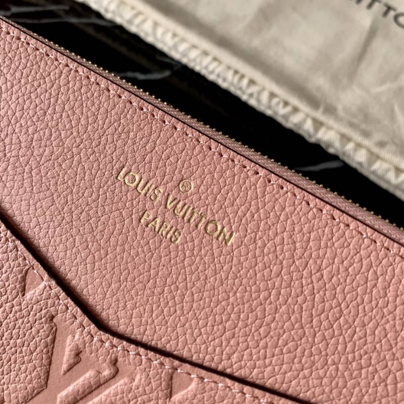 Louis Vuitton Pochette Melanie MM Monogram Empreinte Replica Clutch Pink M68705