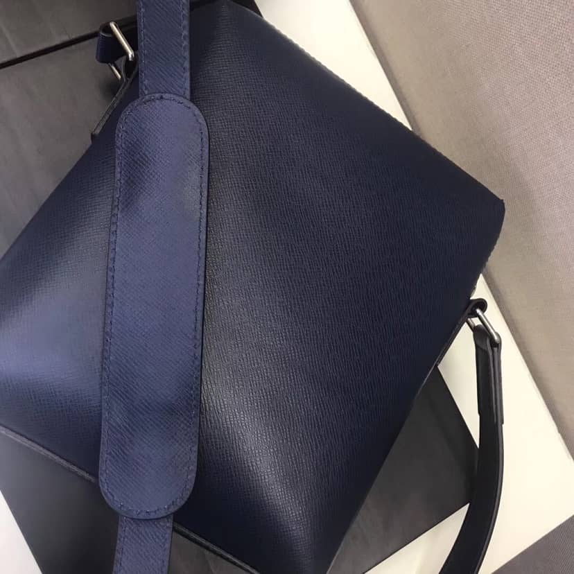 Louis Vuitton Taiga Pochette Grigori Mens Shoulder Bag Replica Blue M30505