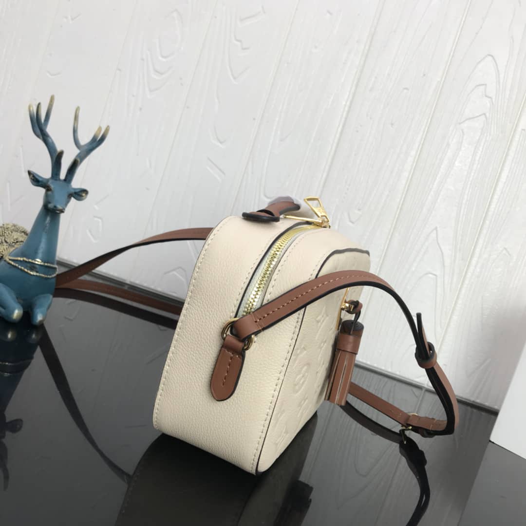 Louis Vuitton Saintonge Monogram Empreinte Replica Bag White M44593