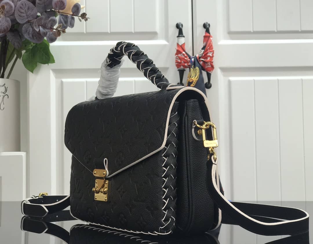 Louis Vuitton Pochette Metis Braided Monogram Empreinte Replica Black M43942