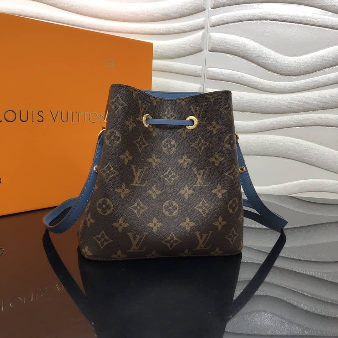 Louis Vuitton Noe Monogram Canvas Replica Bucket Bag Blue