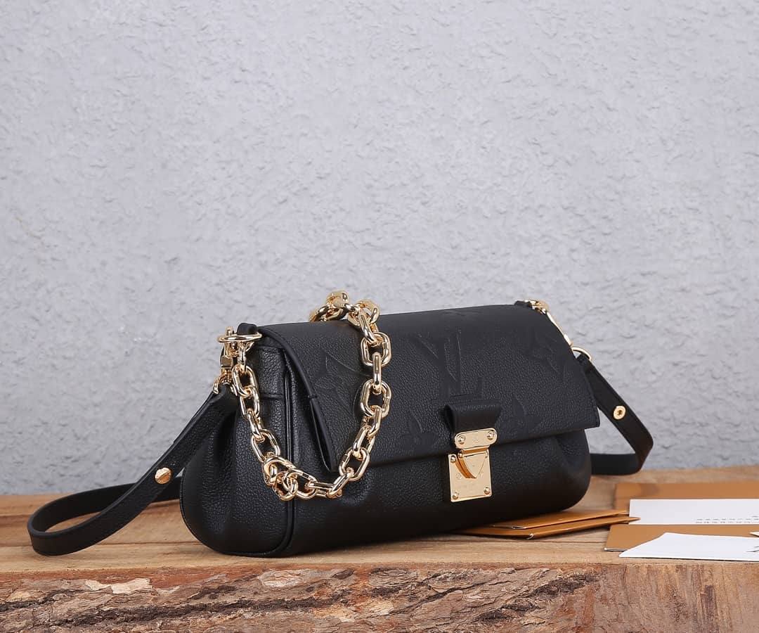 Louis Vuitton Favorite Monogram Empreinte Leather Replica Shoulder Bag Black M45813