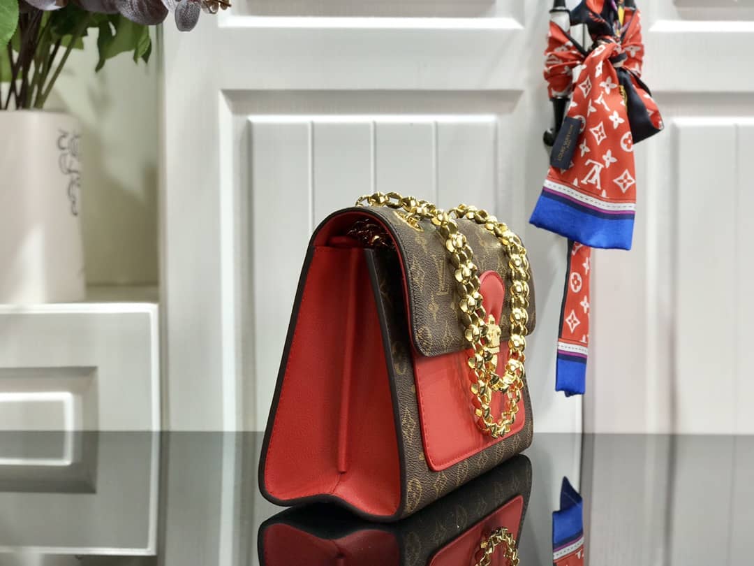 Louis Vuitton Monogram Canvas Victoire Chain Bag Replica Red M41731