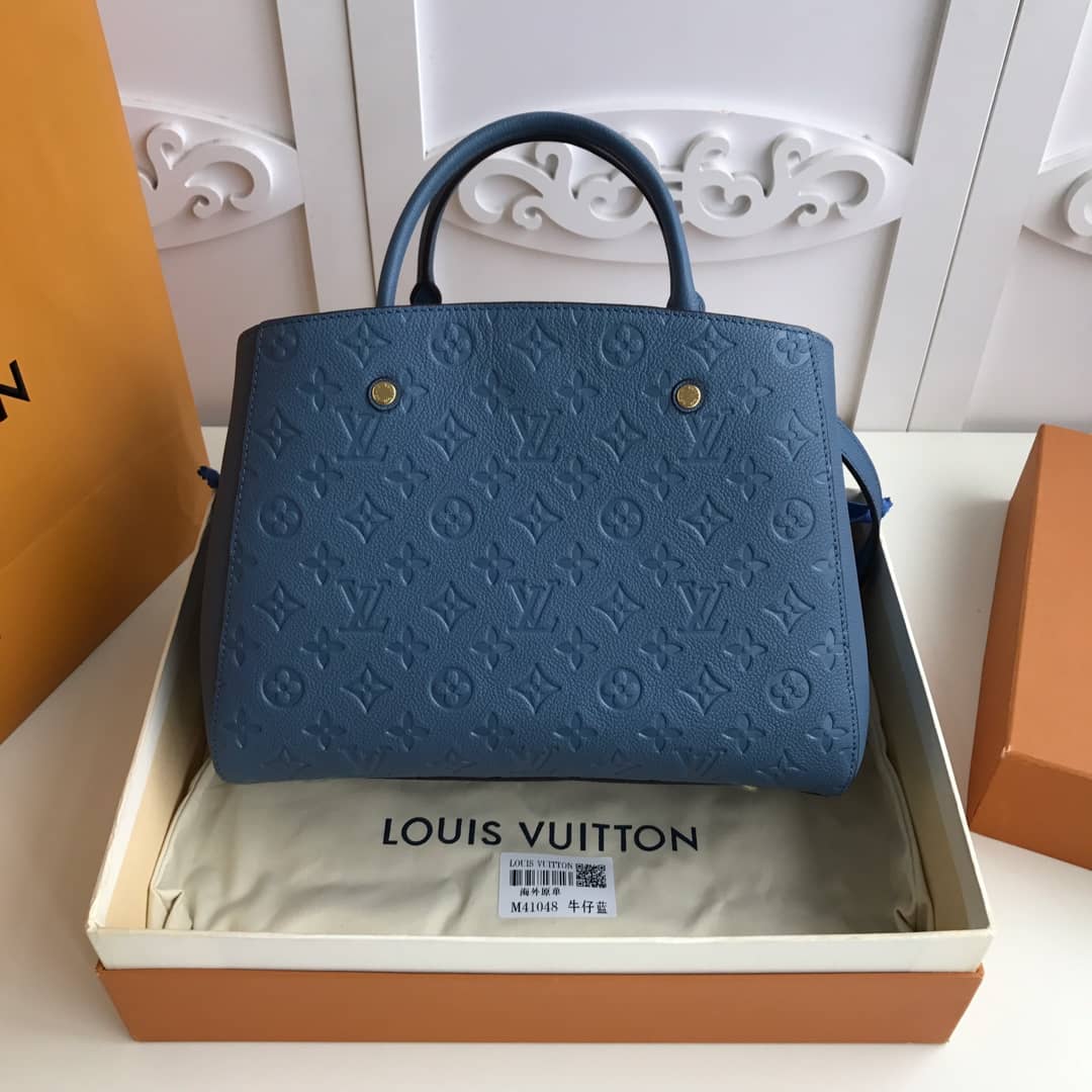 Louis Vuitton Monogram Montaigne MM Shoulder Bag Replica Blue M41048