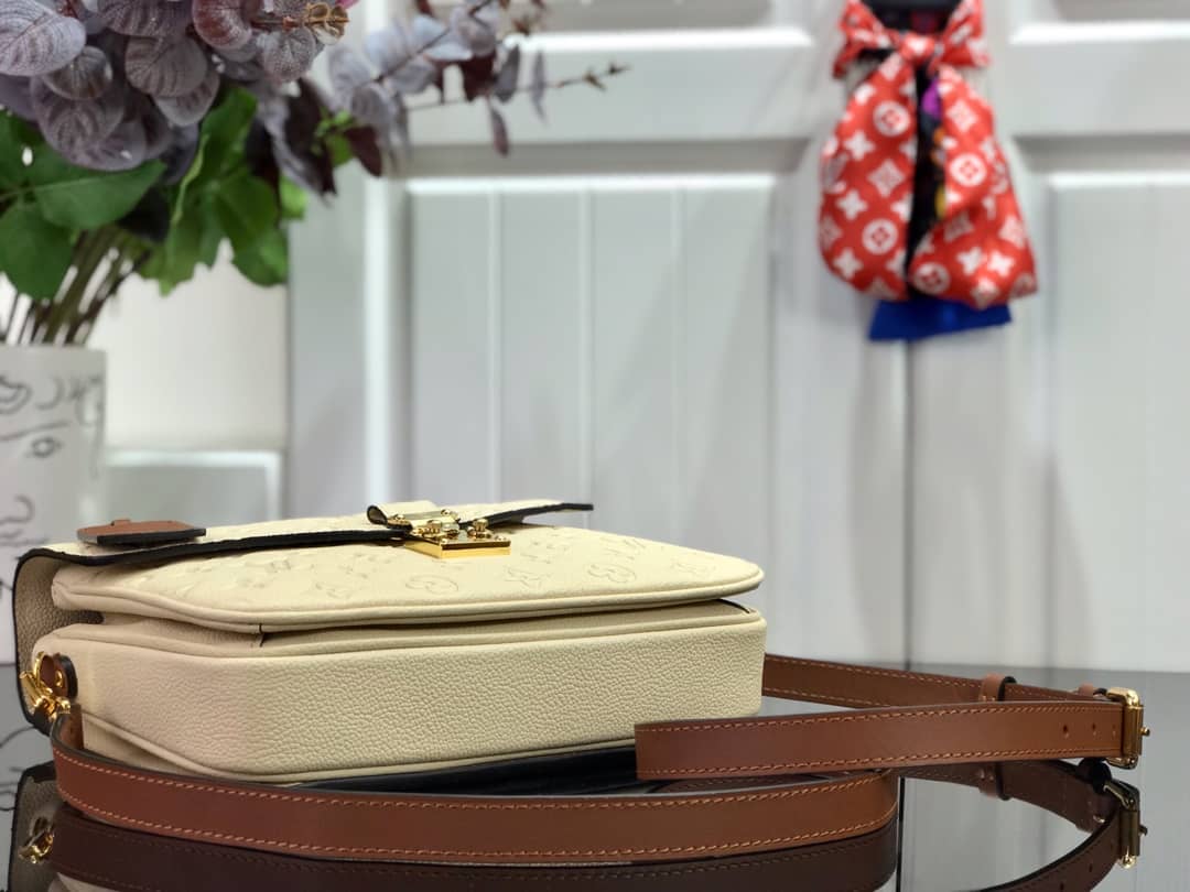 Louis Vuitton Pochette Metis Braided Monogram Empreinte Replica Beige M43942