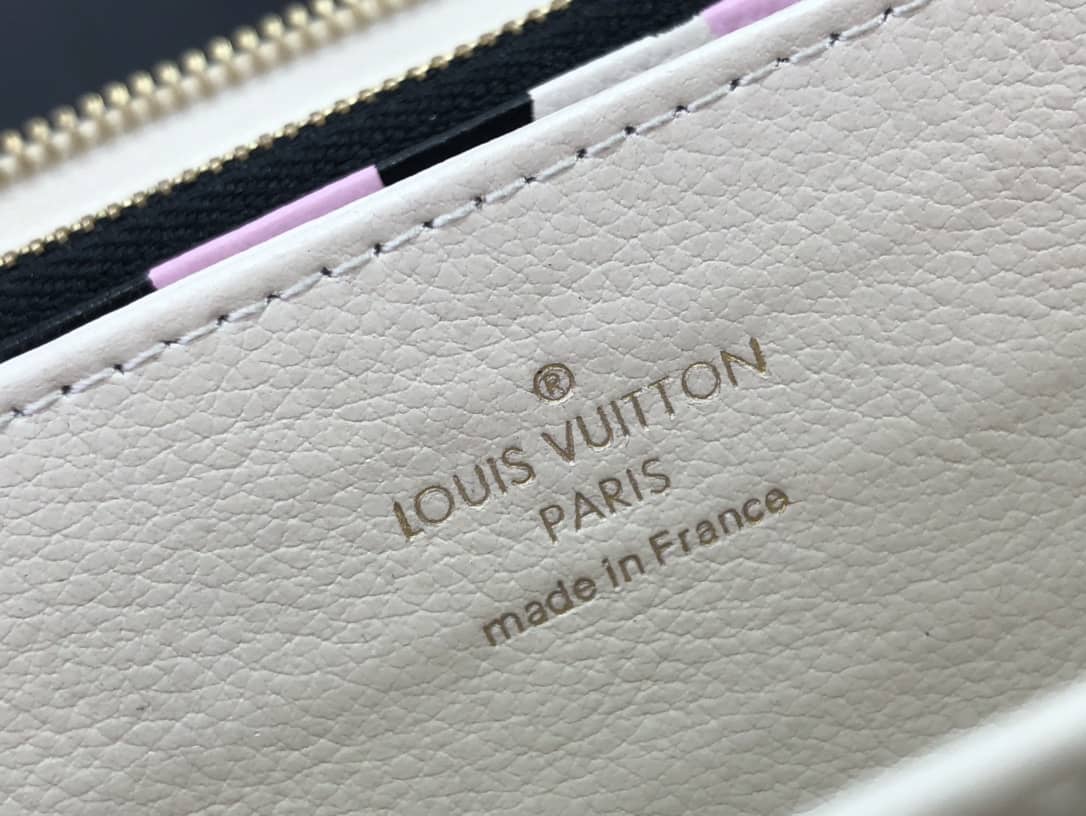 Louis Vuitton Monogram Empreinte Leather with Animal-Print Zippy Wallet Replica White M80680