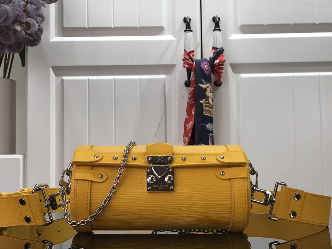 Louis Vuitton Papillon Trunk Monogram Chain Replica Crossbody Bag Yellow M57835