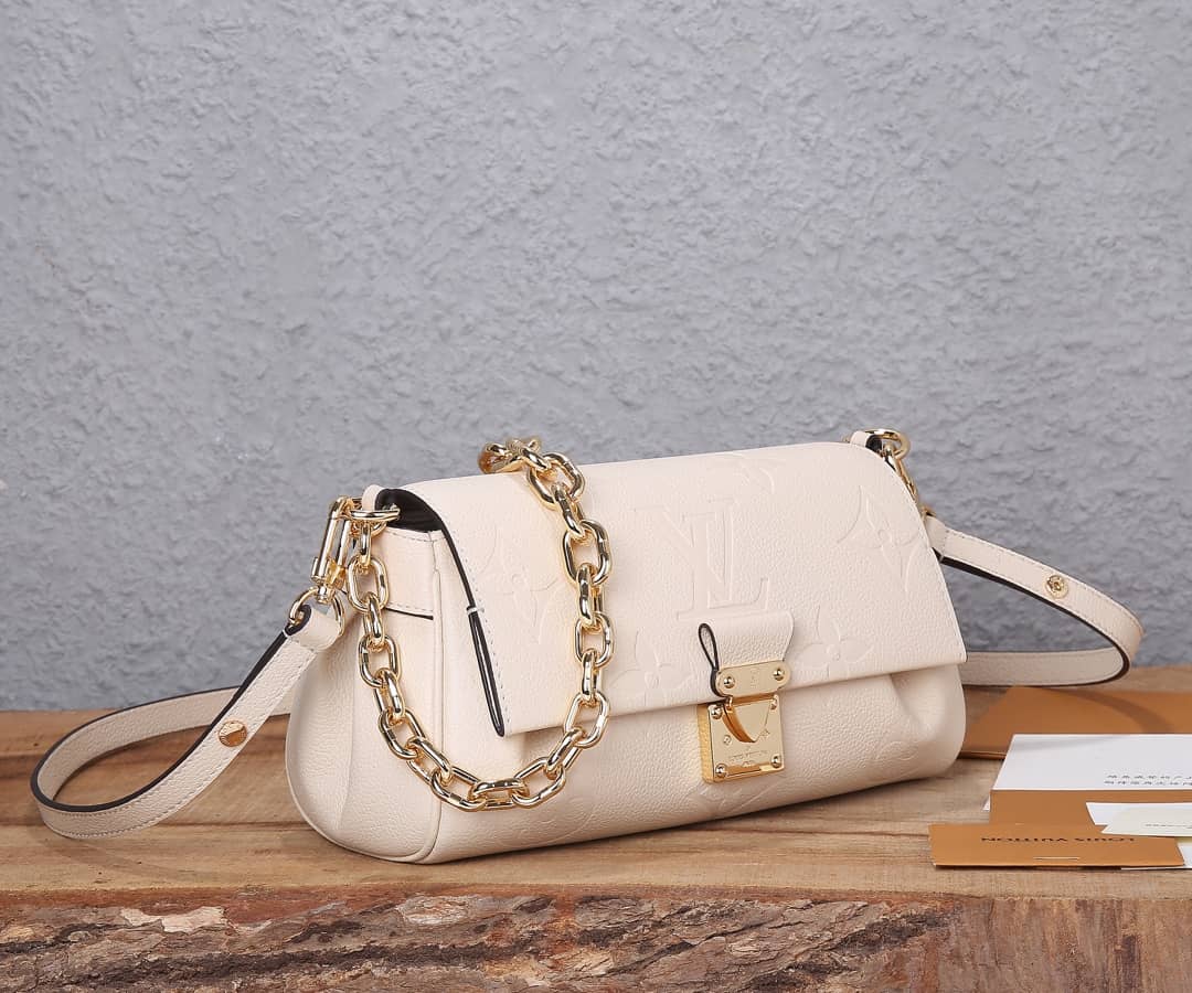 Louis Vuitton Favorite Monogram Empreinte Leather Replica Shoulder Bag White M45813
