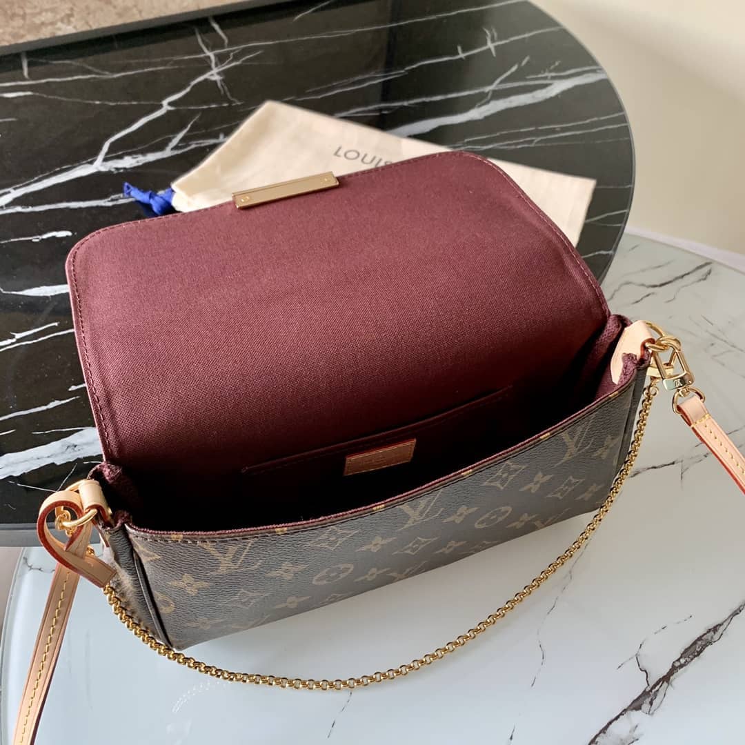 Louis Vuitton Favorite Monogram Canvas MM Replica Bag Brown M40718