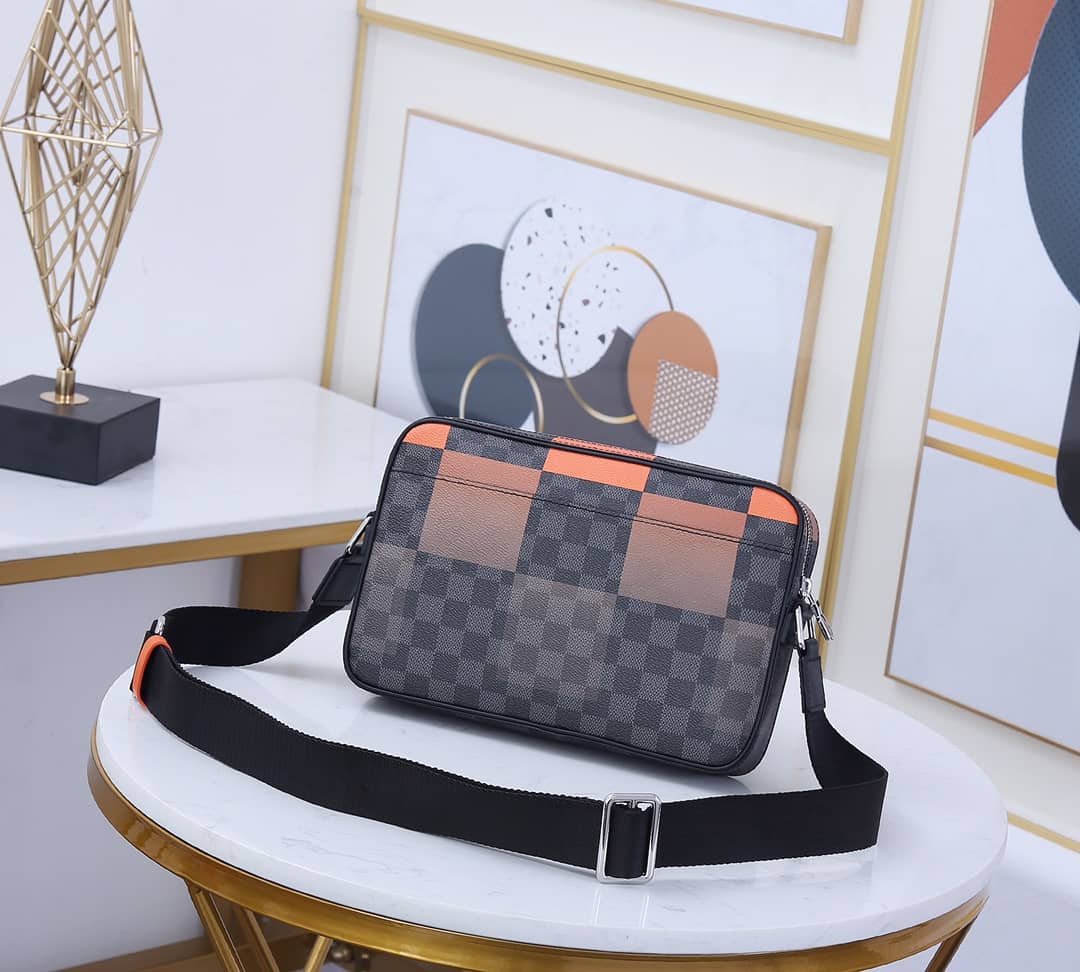 Louis Vuitton Alpha Damier Graphite Giant Messenger Bag Replica Orange N40408