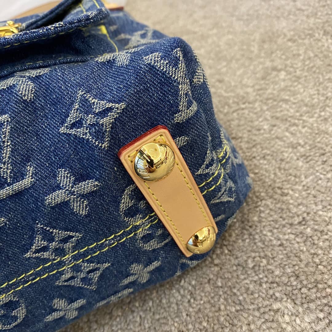 Louis Vuitton Monogram Denim Baggy PM Bag Replica Blue M44464