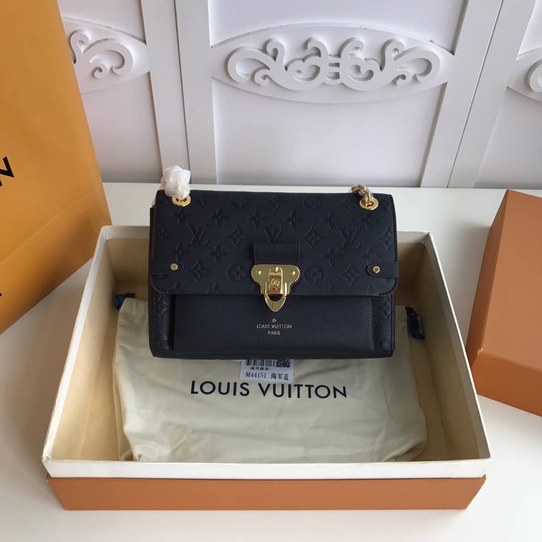 Louis Vuitton Monogram Empreinte Vavin PM Chain Replica Shoulder Bag Black M44151