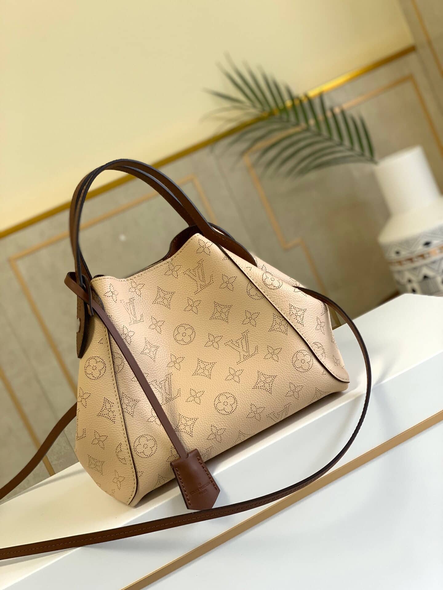 Louis Vuitton Mahina Hina PM Leather Tote Replica Beige M54353