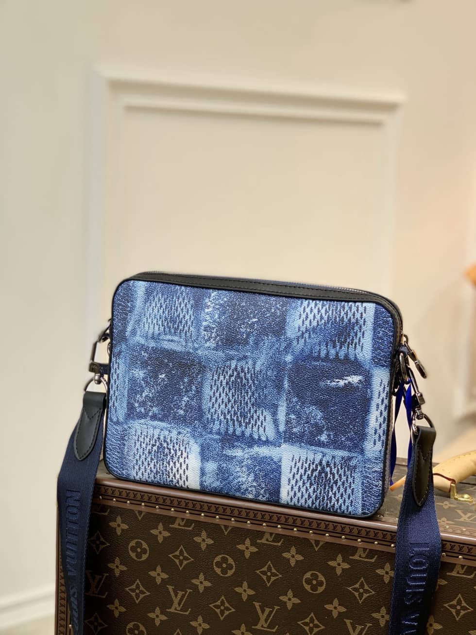 Louis Vuitton Trio Damier Salt Stone Blue N50068 Replica Messenger Bag