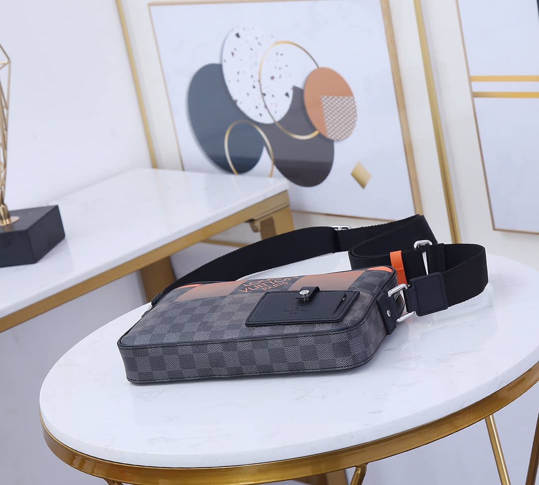 Louis Vuitton Alpha Damier Graphite Giant Messenger Bag Replica Orange N40408