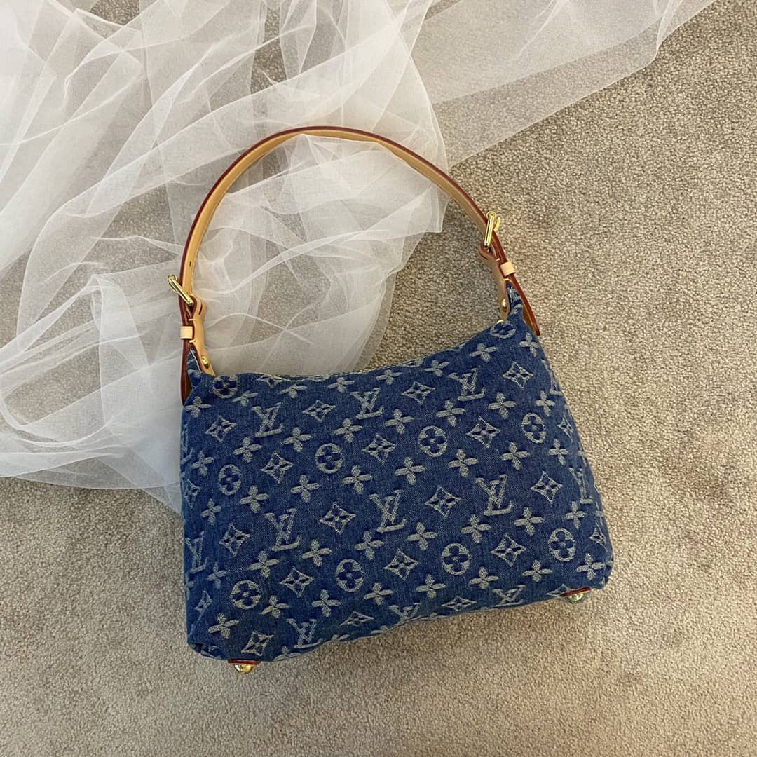 Louis Vuitton Monogram Denim Baggy PM Bag Replica Blue M44464
