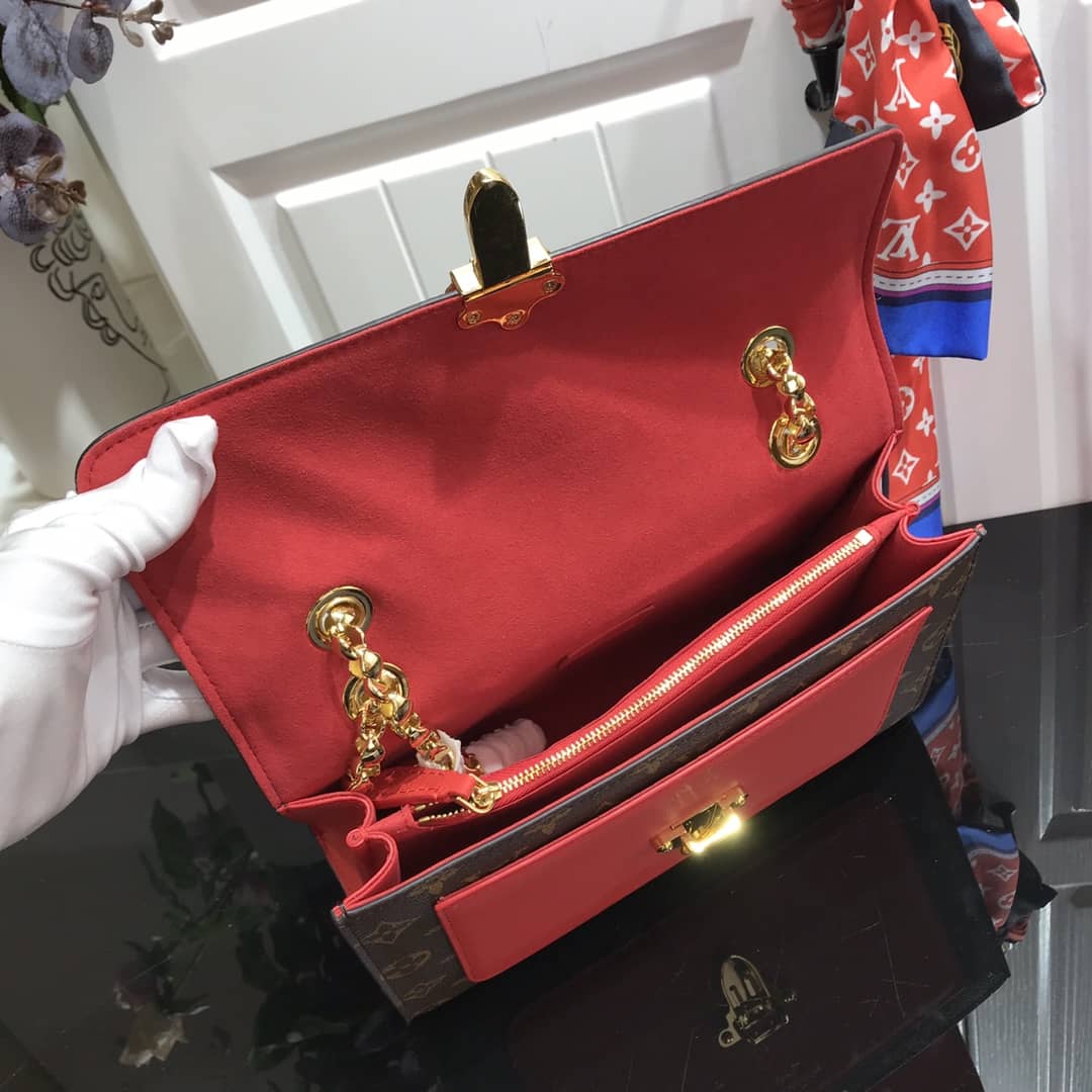 Louis Vuitton Monogram Canvas Victoire Chain Bag Replica Red M41731