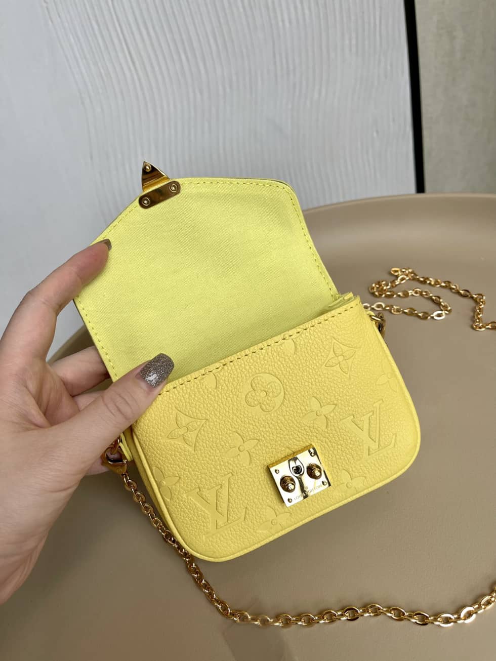 Louis Vuitton Micro Mtis Monogram Empreinte Yellow M81407 Replica Crossbody Bag