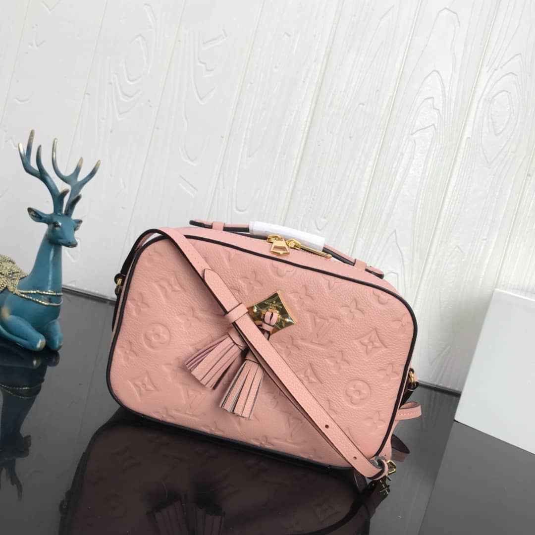 Louis Vuitton Saintonge Monogram Empreinte Replica Bag Pink M44593