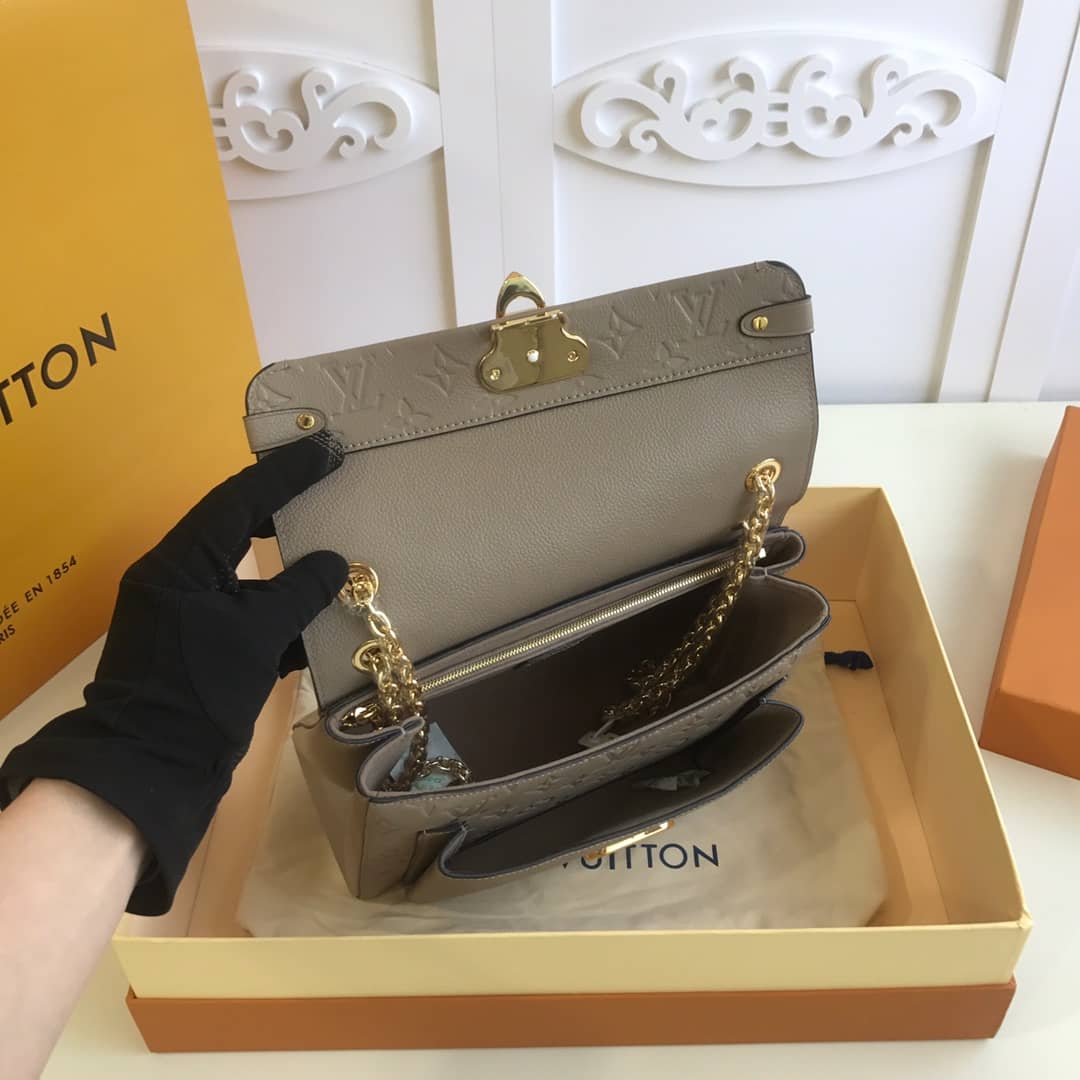Louis Vuitton Monogram Empreinte Vavin PM Chain Replica Shoulder Bag Khaki M44151