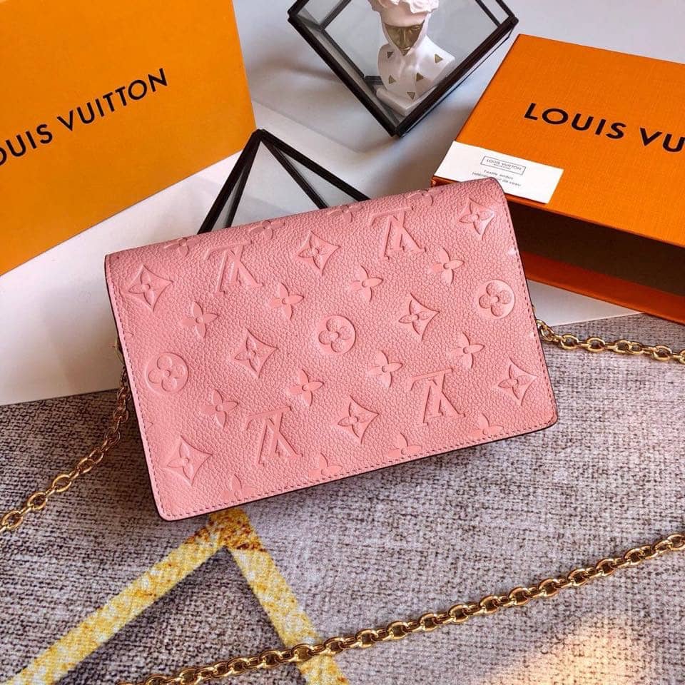 Louis Vuitton Monogram Empreinte Vavin Chain Long Wallet Replica Pink M67839