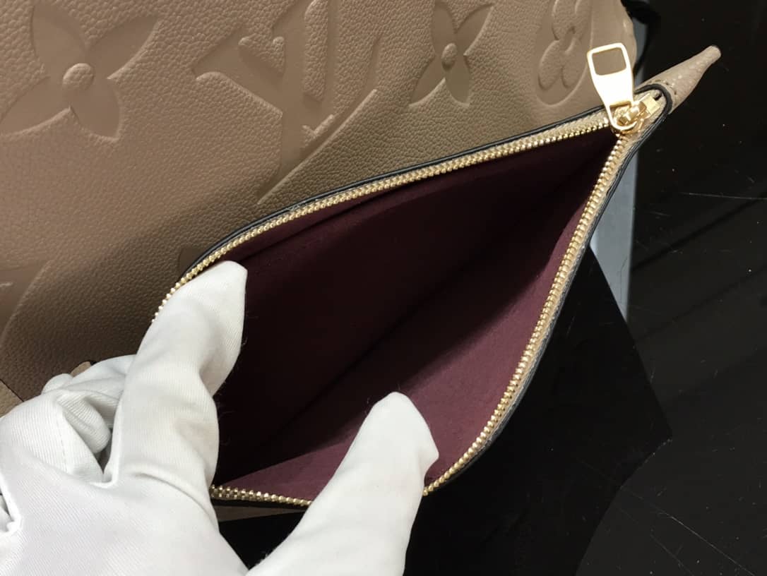 Louis Vuitton Neverfull MM Monogram Empreinte Tourterelle Bag Replica Gray M45686