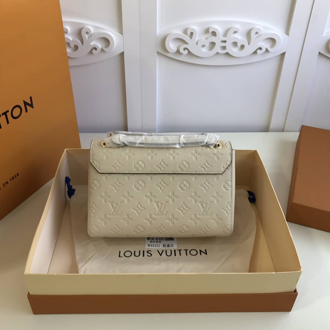 Louis Vuitton Monogram Empreinte Vavin PM Chain Replica Shoulder Bag Cream M44151
