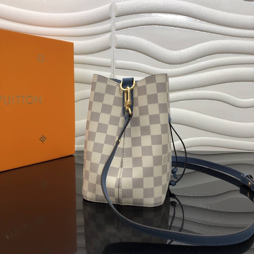 Louis Vuitton Noe Monogram Canvas Replica Bucket Bag Beige Blue