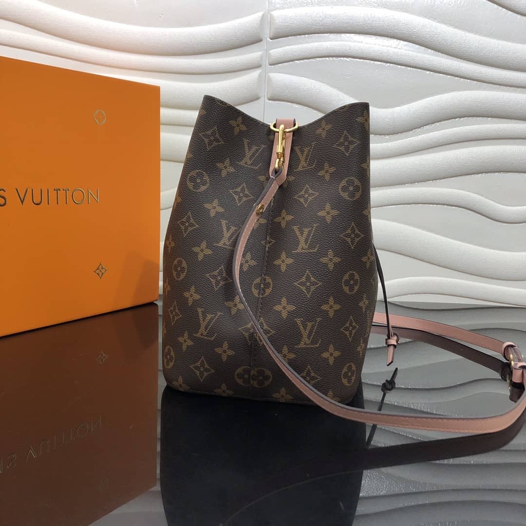 Louis Vuitton Neonoe Replica Bucket Bag Brown Pink M44020