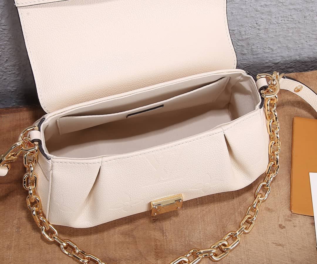 Louis Vuitton Favorite Monogram Empreinte Leather Replica Shoulder Bag White M45813