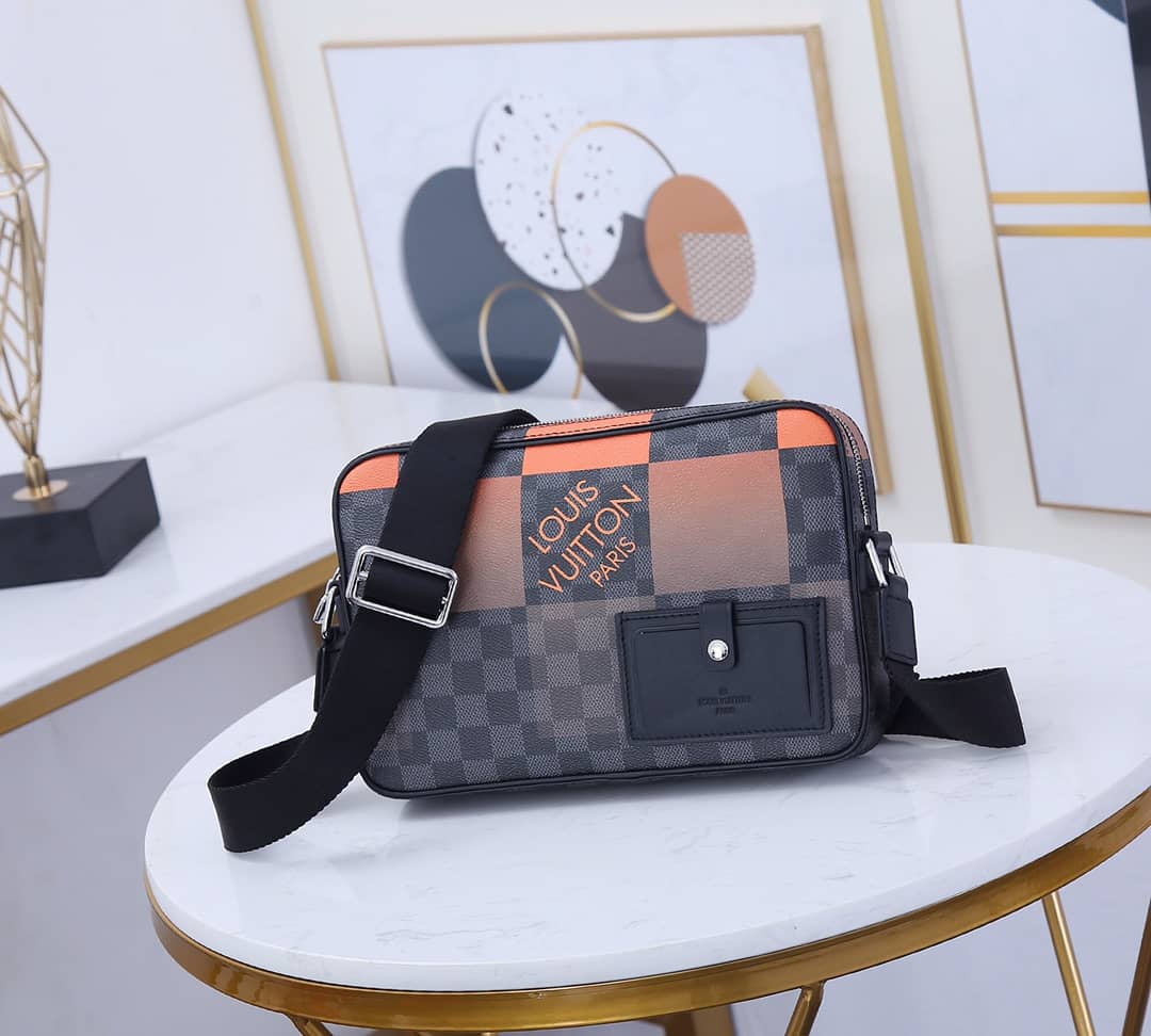 Louis Vuitton Alpha Damier Graphite Giant Messenger Bag Replica Orange N40408