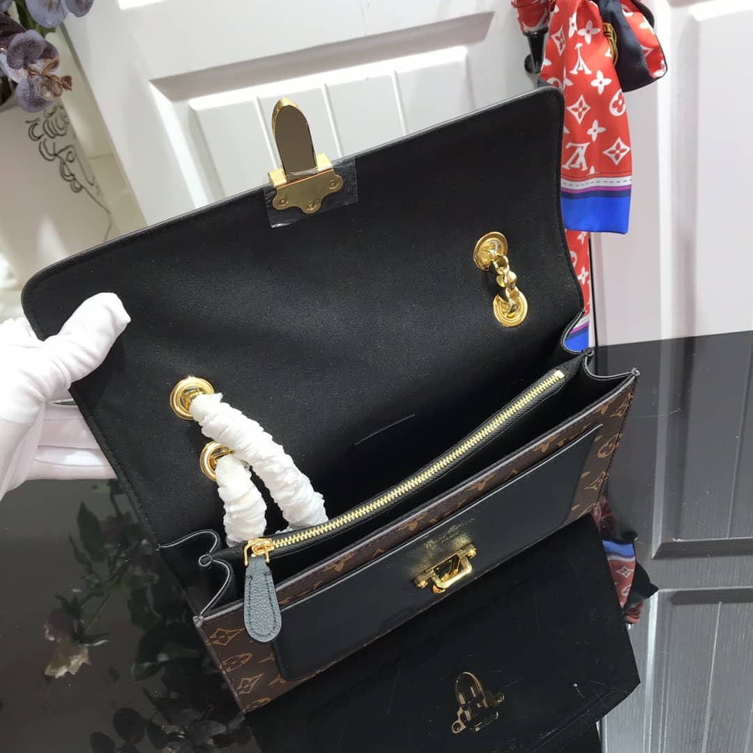 Louis Vuitton Monogram Canvas Victoire Chain Bag Replica Black M41731