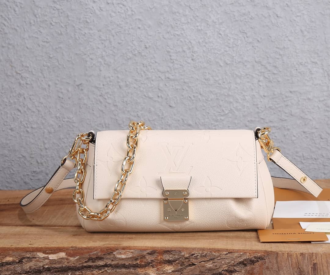 Louis Vuitton Favorite Monogram Empreinte Leather Replica Shoulder Bag White M45813