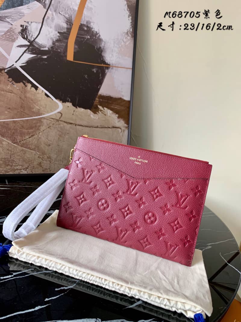 Louis Vuitton Pochette Melanie MM Monogram Empreinte Replica Clutch Purple M68705