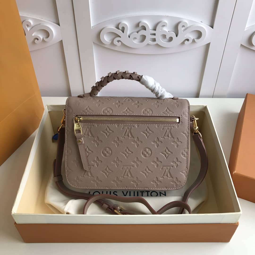 Louis Vuitton Pochette Metis Braided Monogram Empreinte Replica Apricot M43942
