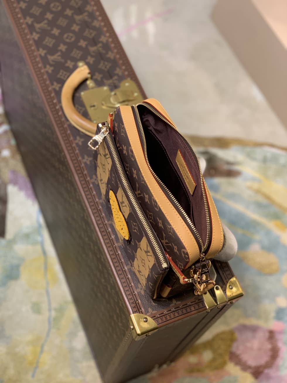 Louis Vuitton x Nigo Trio Monogram Stripes Brown M45965 Replica Messenger Bag