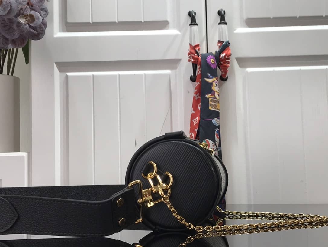 Louis Vuitton Papillon Trunk Monogram Chain Replica Crossbody Bag Black M57835