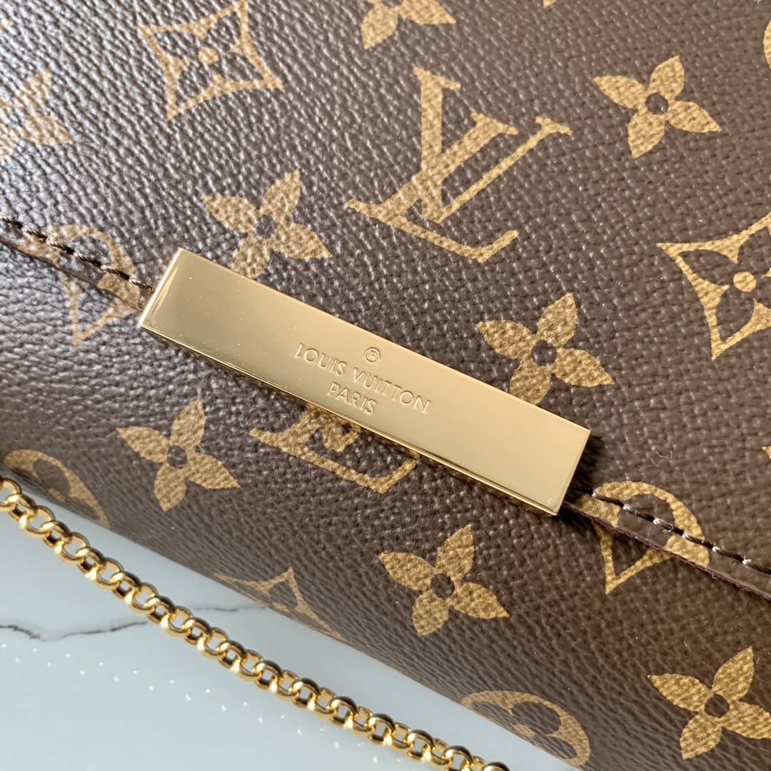 Louis Vuitton Favorite Monogram Canvas MM Replica Bag Brown M40718
